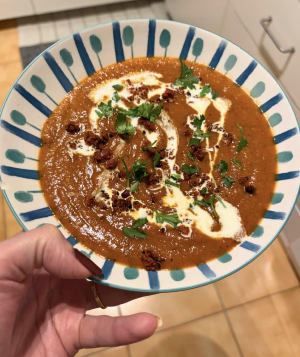 Soupe de lentilles corail au chorizo