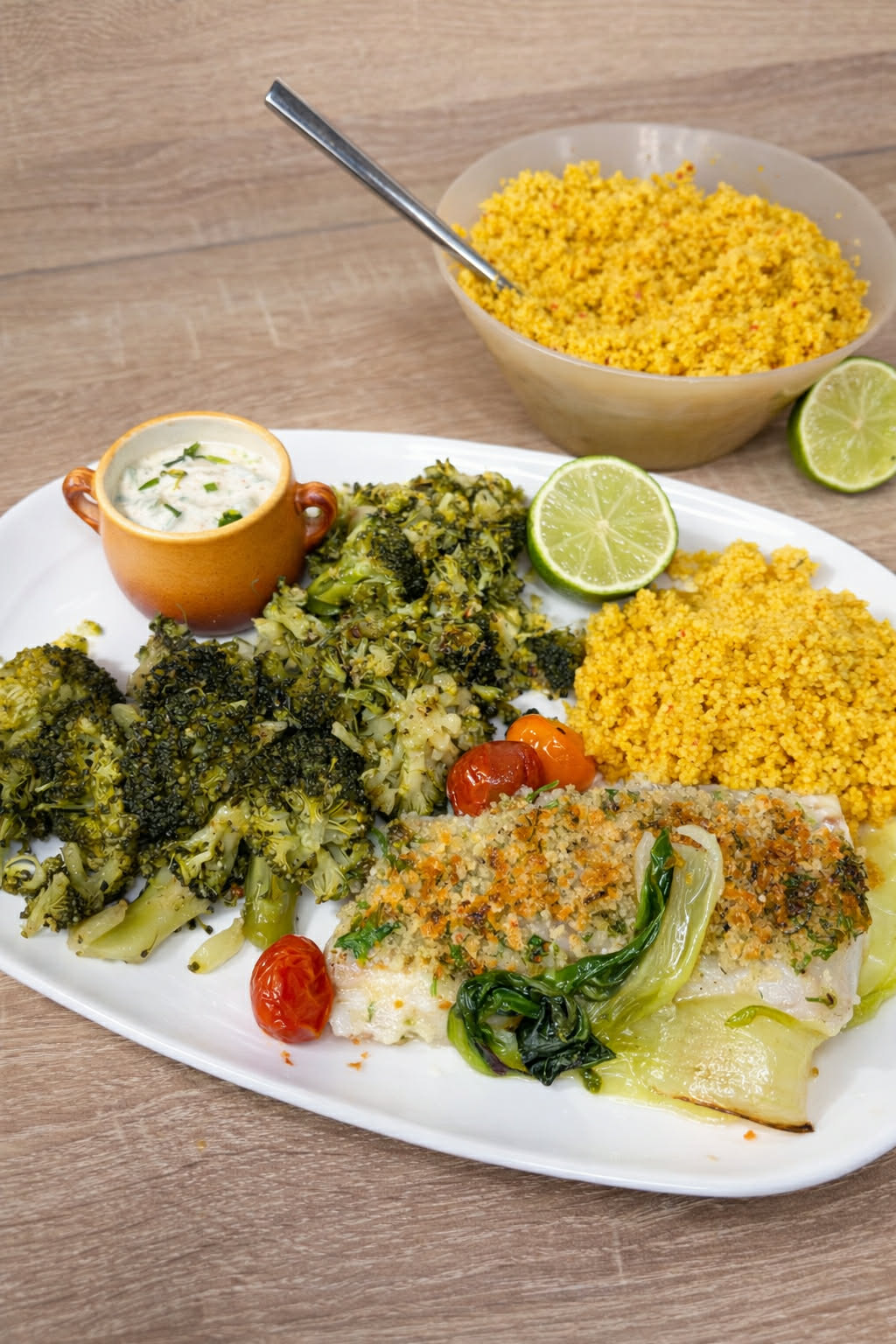 Dos de cabillaud au four, crumble de parmesan